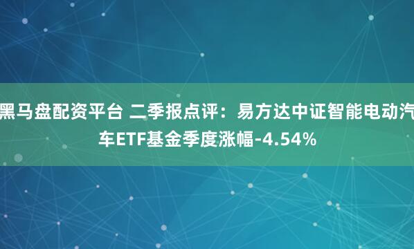 黑马盘配资平台 二季报点评：易方达中证智能电动汽车ETF基金季度涨幅-4.54%