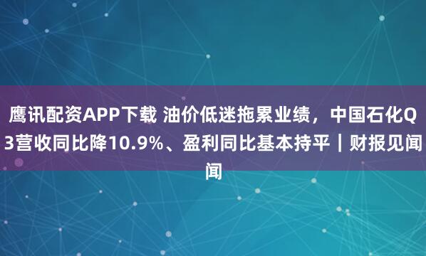 鹰讯配资APP下载 油价低迷拖累业绩，中国石化Q3营收同比降10.9%、盈利同比基本持平｜财报见闻